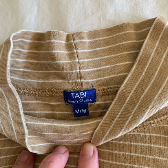 Tan Striped High Neck Sweater - Picture 3 of 3